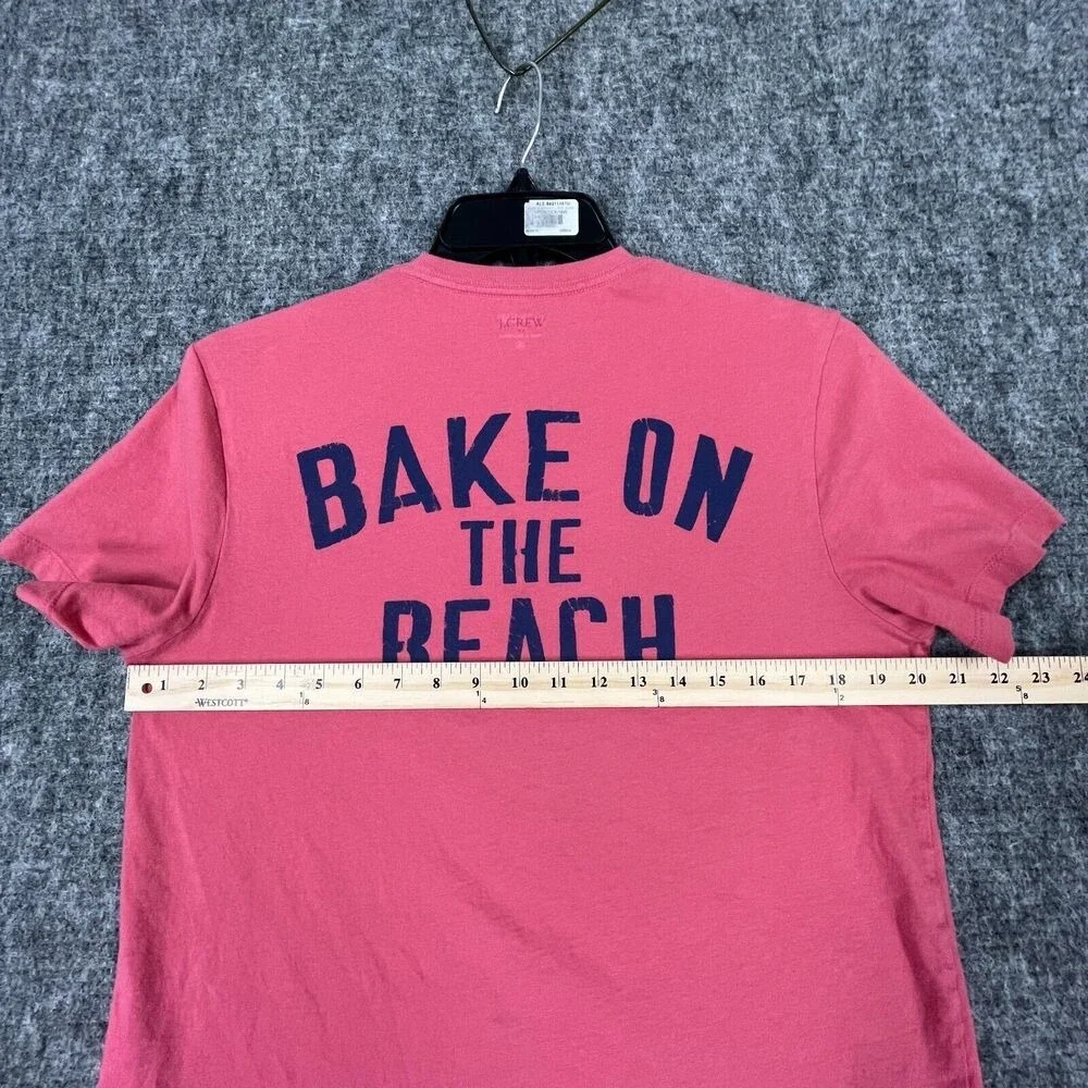 J‎ Crew Shirt Mens Medium Red Lobster Bake Beach Tee Cotton Short Sleeve